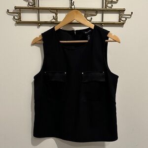 White House Black Market Stylish Black Sleeveless Blouse Top